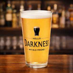 Hello Darkness My Old Friend Funny St Patricks Day Glass