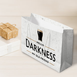 Hello Darkness My Old Friend Funny St Patricks Day Large Gift Bag