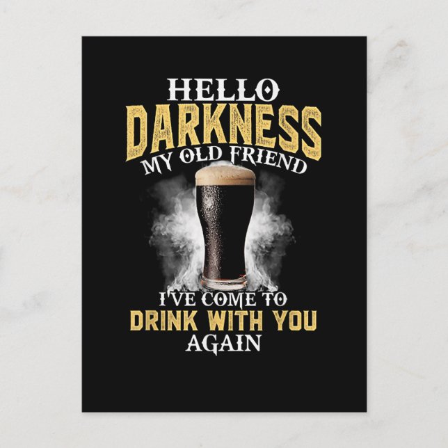 Hello Darkness My Old Friend Invitation Postcard (Front)