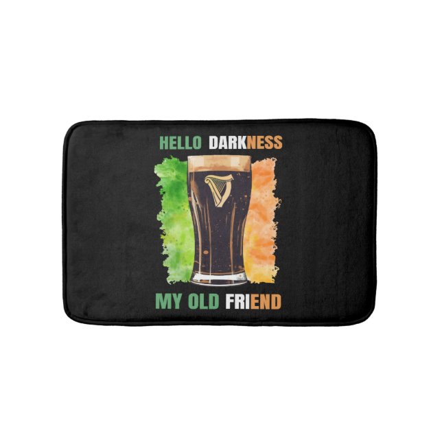 Hello Darkness My Old Friend Irish Stout Bath Mat (Front)