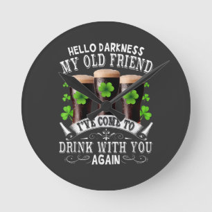 Hello Darkness My Old Friend Round Clock