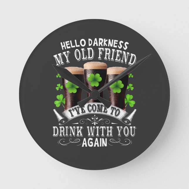 Hello Darkness My Old Friend Round Clock (Front)