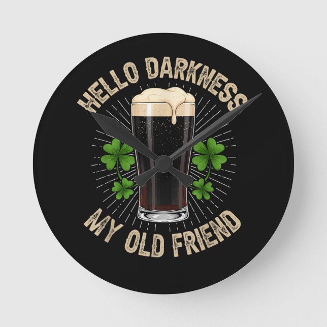 Hello Darkness My Old Friend Round Clock (Front)