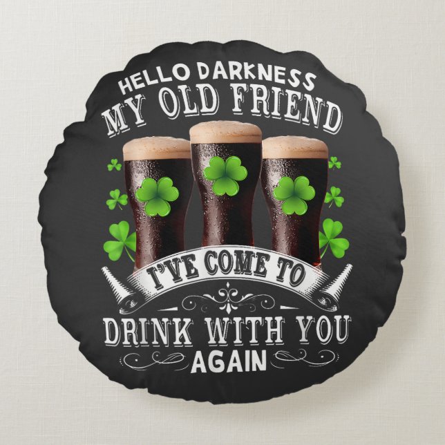 Hello Darkness My Old Friend Round Cushion (Front)