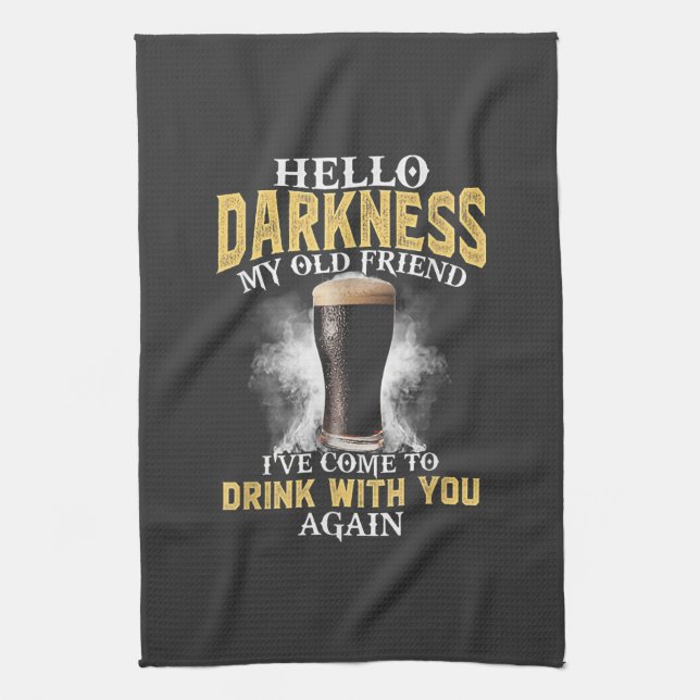 Hello Darkness My Old Friend Tea Towel (Vertical)