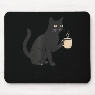 Hello Darkness Old Friend Cat And Coffee Halloween Mouse Pad