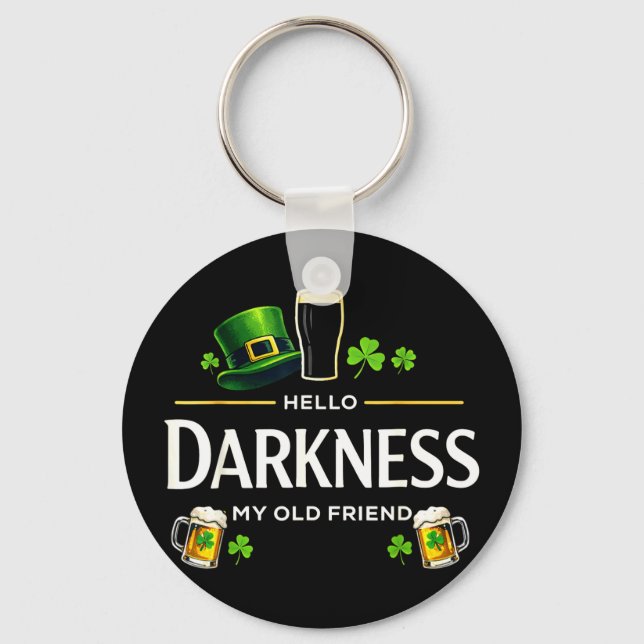 Hello darkness old friend funny irish shamrock bee key ring (Front)