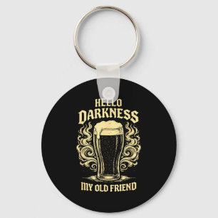 Hello darkness old friend irish beer st. patrick's key ring