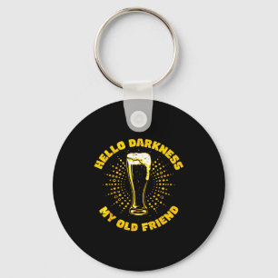 Hello darkness old friend irish funny drinking bee key ring