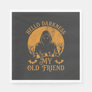 Hello Darkness Old Friend Reaper Orange Moon Grave Napkin