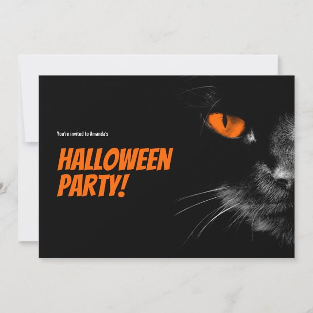 Hello Darkness Orange Eyes Halloween Save The Date (Front)