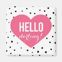 Hello Darling Heart | Polka Dots Magnet