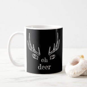 'Hello Dear' Deer Antlers & Ears Coffee Mug