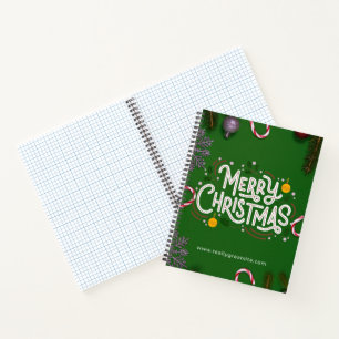 Hello December Merry Christmas Spiral Notebook