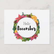 Hello December Postcard