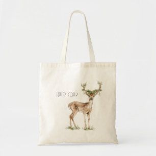 Hello Deer Redhead with Frog Tote Bag