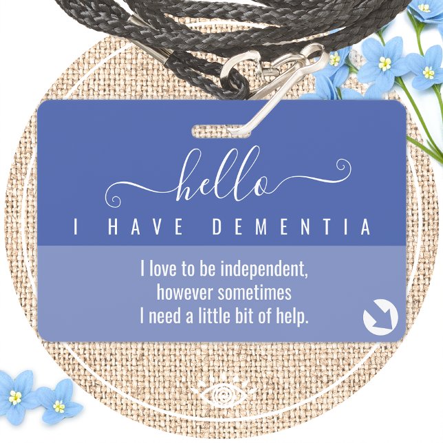 hello dementia awareness and emergency contact  ID badge (Creator Uploaded)