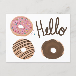 Hello Donuts postcard