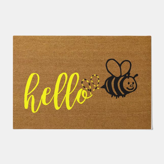 Hello Doormat, Welcome Mat, Bumblee Bee  Doormat (Front)