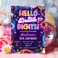 Hello Double Digits Tween Neon Glow Girl Birthday