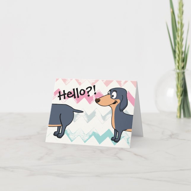 Hello Doxie (4.25" x 5.5"), white envelopes inc. Card (Front)