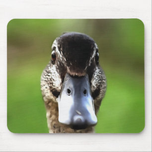Hello Ducky Quirky Duck Portrait Mouse Pad