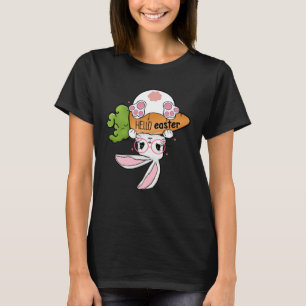 Hello Easter Reverse Bunny Retro Groovy Easter Day T-Shirt