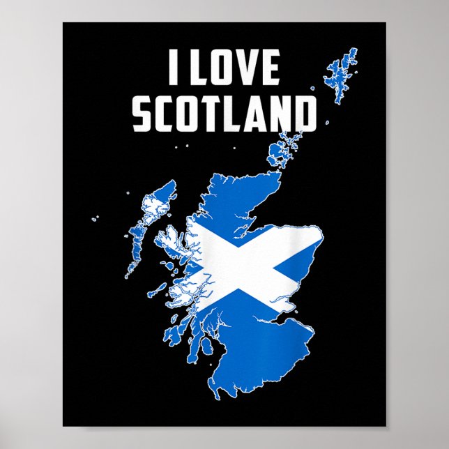 Hello Edinburgh I Love Scotland Map Flag Proud Sco Poster (Front)