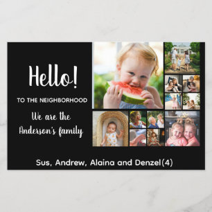Hello,Editable We're New to the Neighborhood phot Flyer