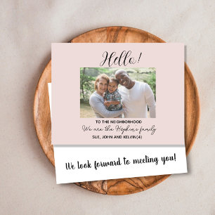 Hello,Editable We're New to the Neighbourhood phot Postcard