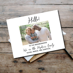 Hello,Editable We're New to the Neighbourhood phot Postcard