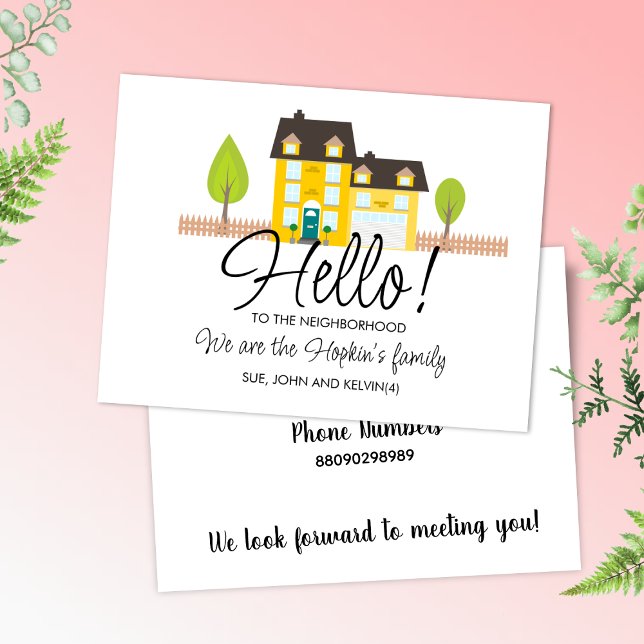 Hello,Editable We're New to the Neighbourhood Post Postcard (Creator Uploaded)