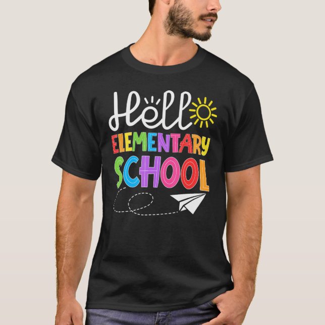 Hello Elementary School Fun Back to School  Studen T-Shirt (Front)