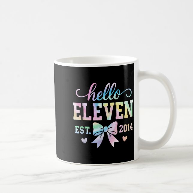Hello Eleven Est 2014 Coquette Bow 11th Birthday G Coffee Mug (Right)