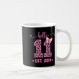 Hello Eleven Est 2014 Coquette Bow 11th Birthday G Coffee Mug