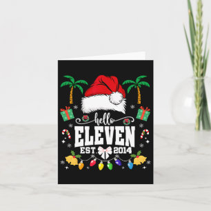 Hello Eleven Est 2014 Coquette Bow Christmas 11th  Card