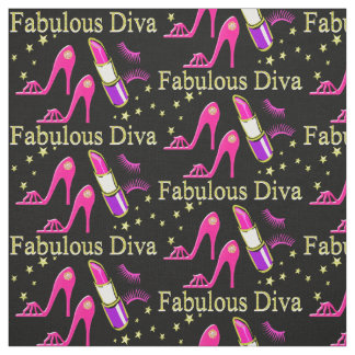 HELLO FABULOUS DIVA PINK HIGH HEELS FABRIC