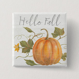 Hello Fall 15 Cm Square Badge