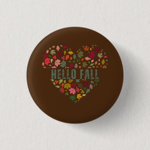 Hello Fall Art 3 Cm Round Badge
