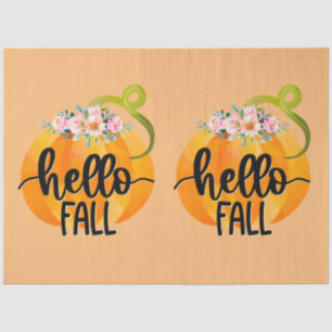Hello Fall Autumn Customise Colour Tissue Paper