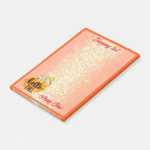 Hello Fall Autumn Customise Text and Colour Post-it Notes