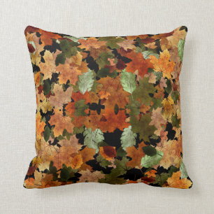 Hello Fall Autumn Leaves Cushion