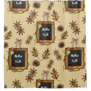 Hello Fall – Autumn Leaves Pattern for Cosy Season Shower Curtain