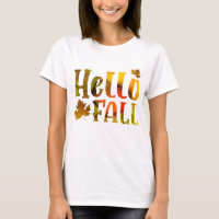 Hello Fall Autumn Maple Leaf Quote