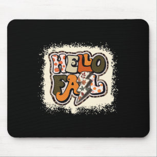 Hello Fall Autumn Vibes Retro Groovy  Mouse Pad