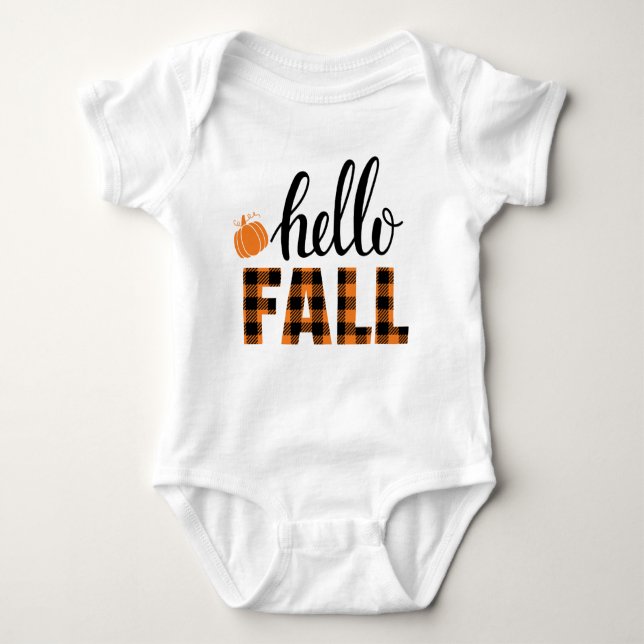 Hello Fall Baby Bodysuit (Front)