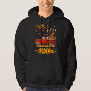 Hello Fall Boxer Dog Leaf Fall Autumn Red Truck Do Hoodie