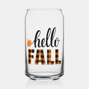 Hello Fall Can Glass