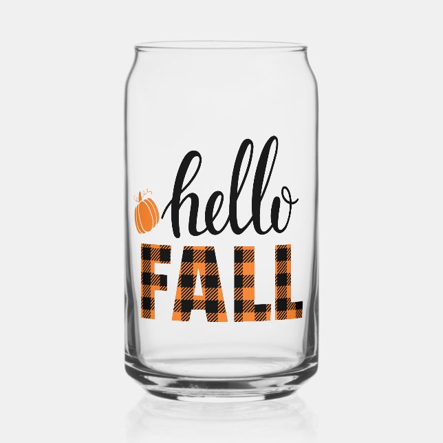 Hello Fall Can Glass (Front)