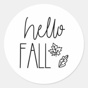 Hello Fall  Classic Round Sticker